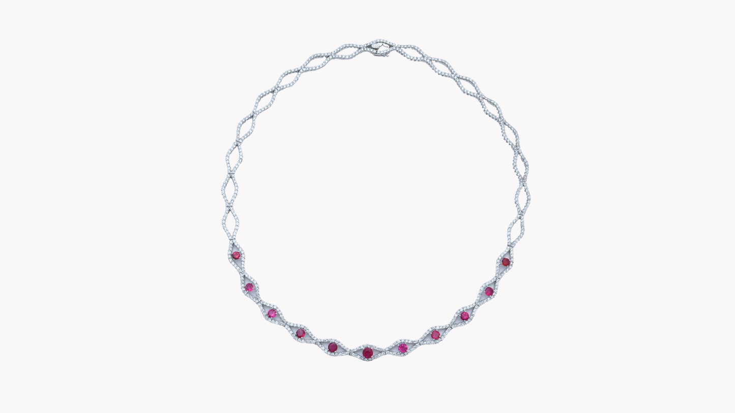 Red Beryl Necklace K18WG_Rara Bellezza 〜ララ ベレーツァ 稀代の美〜