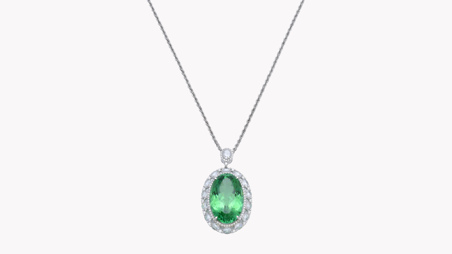 Paraiba Pendant w/Chain K18WG_Rara Bellezza 〜ララ ベレーツァ 稀代の美〜