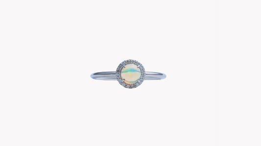 Pt900 エチオピアオパール0.30up/D0.07 R_My First Jewelry マイファーストジュエリー