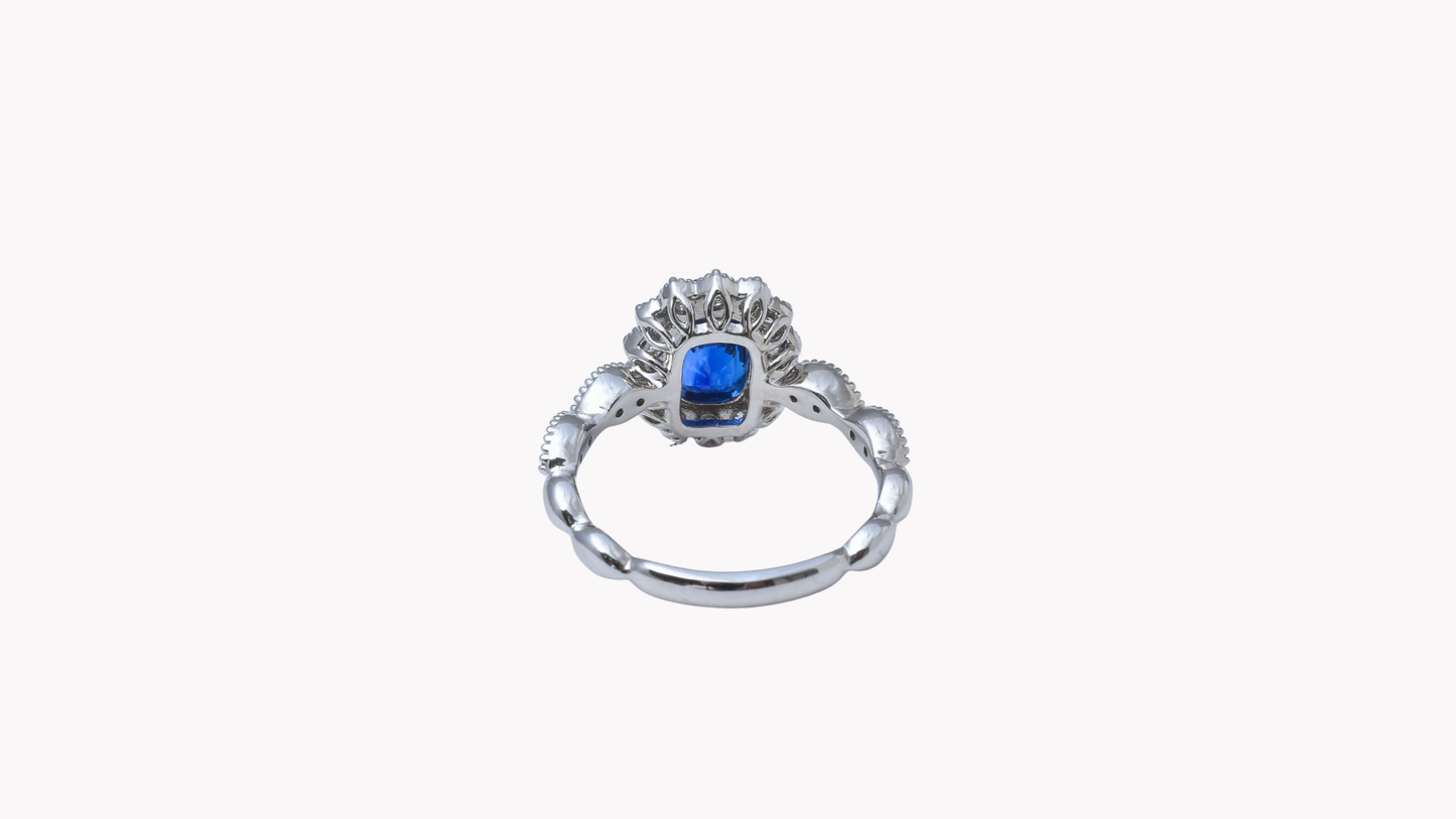 Royal-Blue Sapphire Halo Pt900_J Superlative 〜ジェイスパーラティブ 最上級の輝き〜