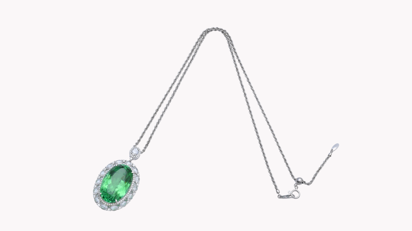 Paraiba Pendant w/Chain K18WG_Rara Bellezza 〜ララ ベレーツァ 稀代の美〜