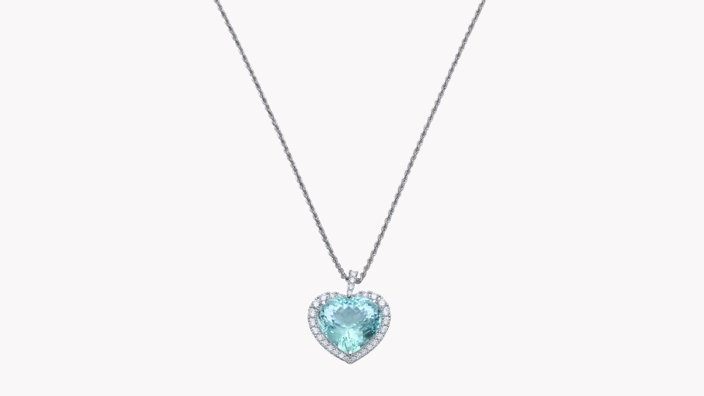 Paraiba Heart Pendant K18WG_Rara Bellezza 〜ララ ベレーツァ 稀代の美〜