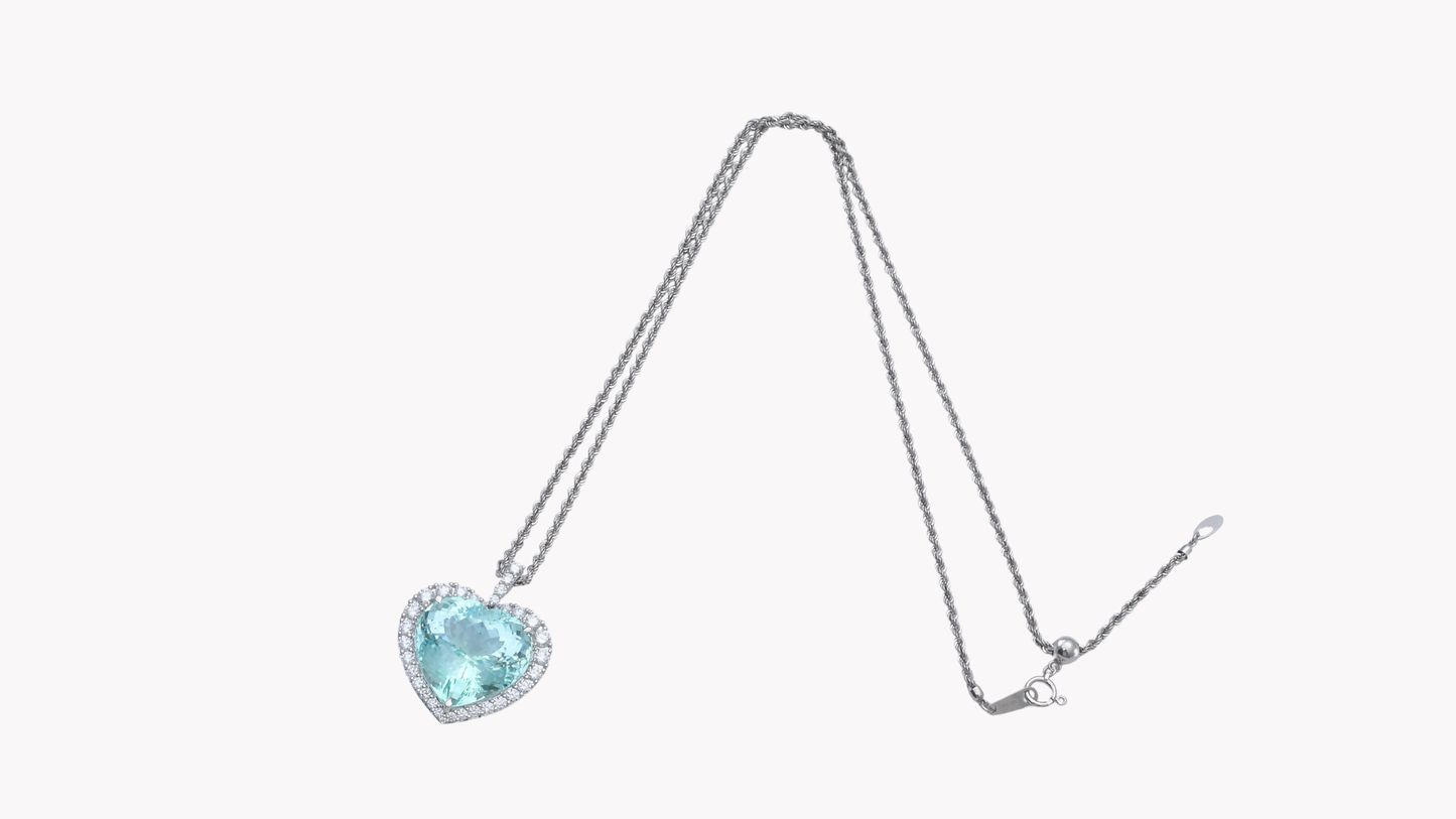 Paraiba Heart Pendant K18WG_Rara Bellezza 〜ララ ベレーツァ 稀代の美〜