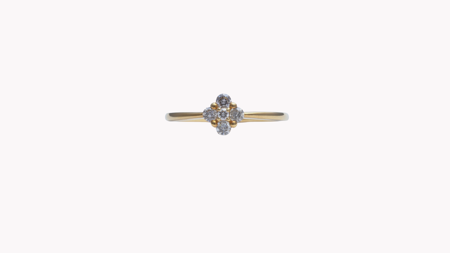 K18YG 5p D0.20ct フラワーR_My First Jewelry マイファーストジュエリー