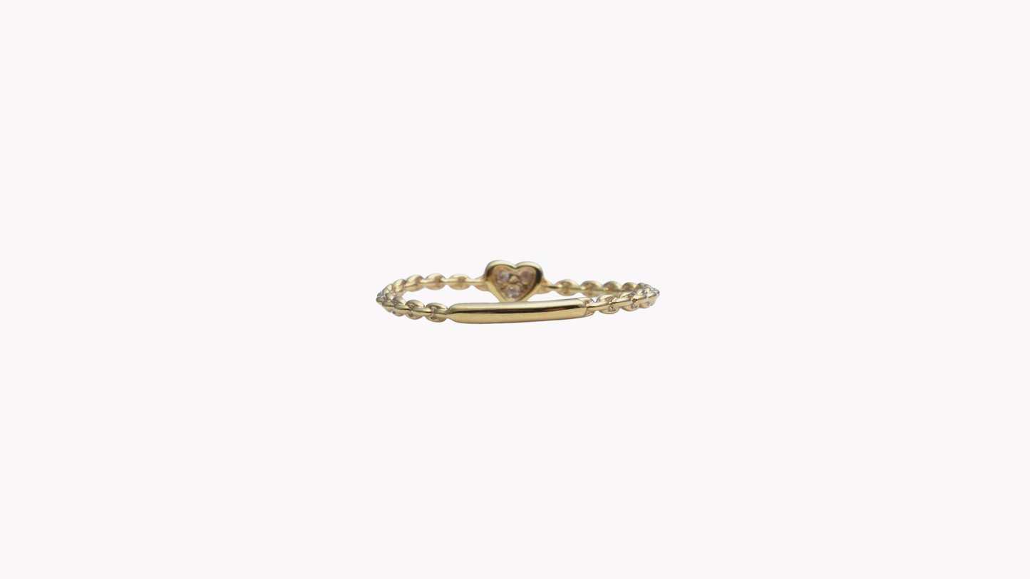 K10YGP D0.03ct ハートチェーンタイプ_My First Jewelry マイファーストジュエリー