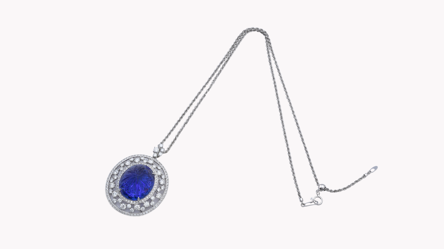 Tanzanite Pendant w/Chain K18WG_Rara Bellezza 〜ララ ベレーツァ 稀代の美〜