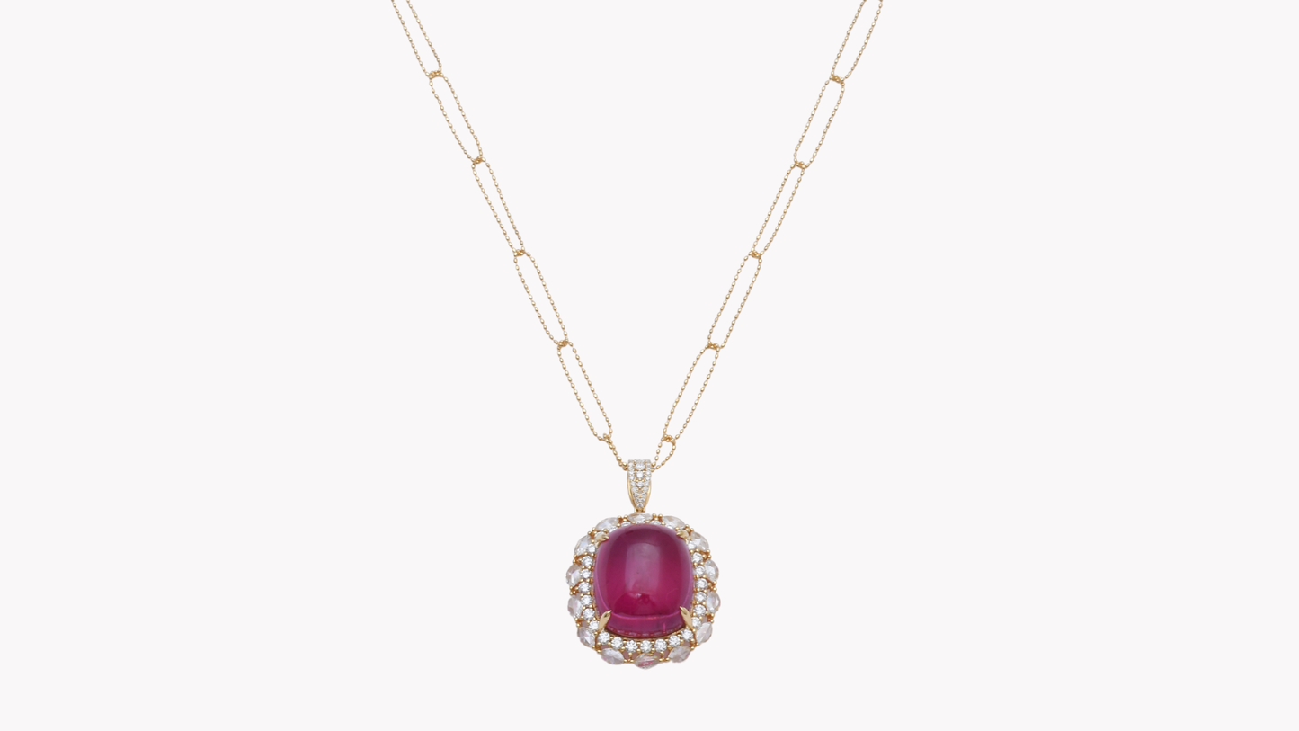 Rubellite Pendant w/Chain K18YG_Rara Bellezza 〜ララ ベレーツァ 稀代の美〜