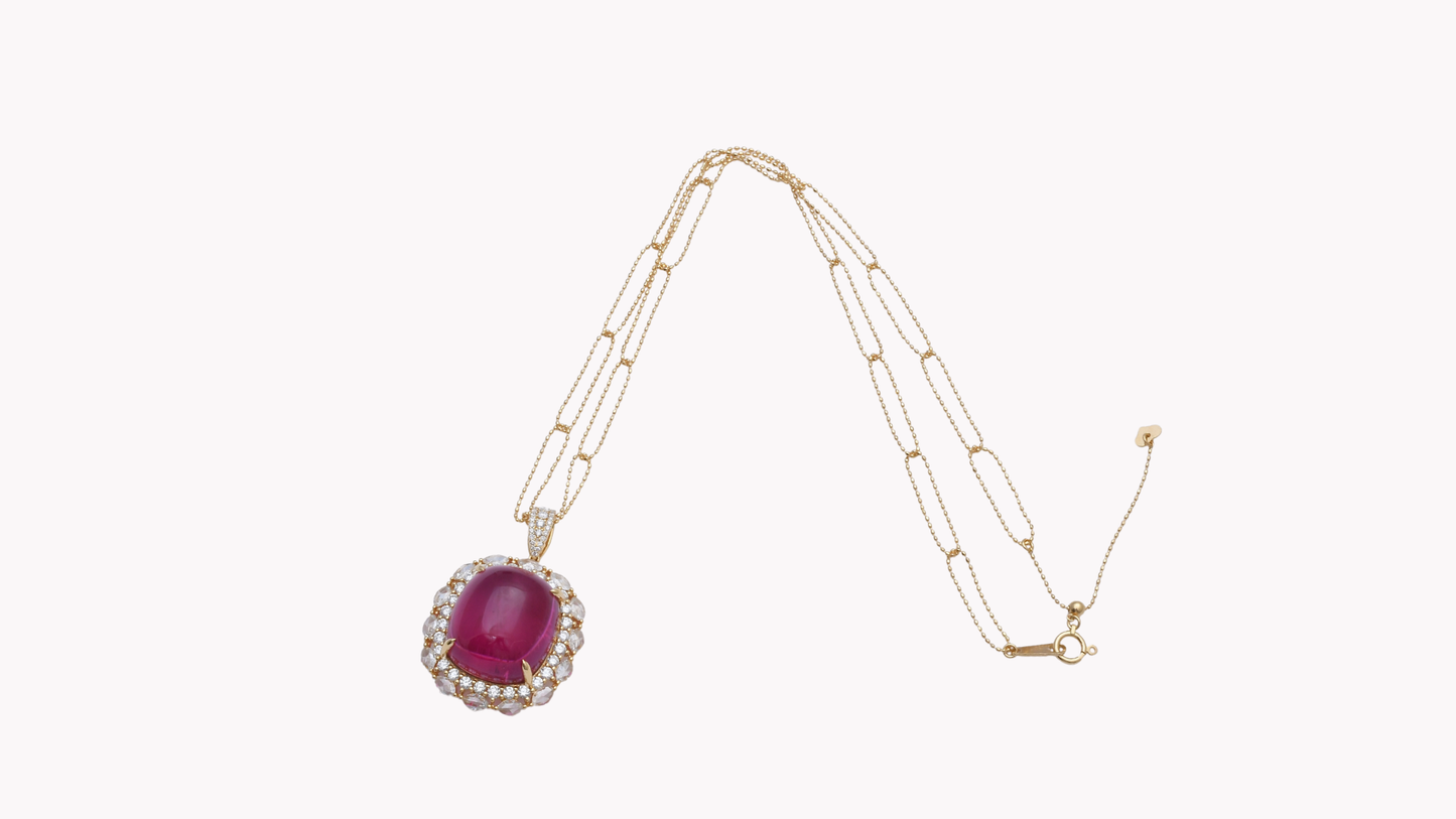 Rubellite Pendant w/Chain K18YG_Rara Bellezza 〜ララ ベレーツァ 稀代の美〜