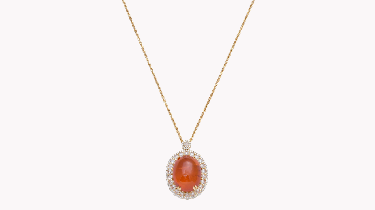 Spessartite Garnet Pendant w/Chain K18YG_Rara Bellezza 〜ララ ベレーツァ 稀代の美〜