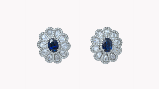 Royal-Blue Sapphire Flower Earrings_J Superlative 〜ジェイスパーラティブ 最上級の輝き〜