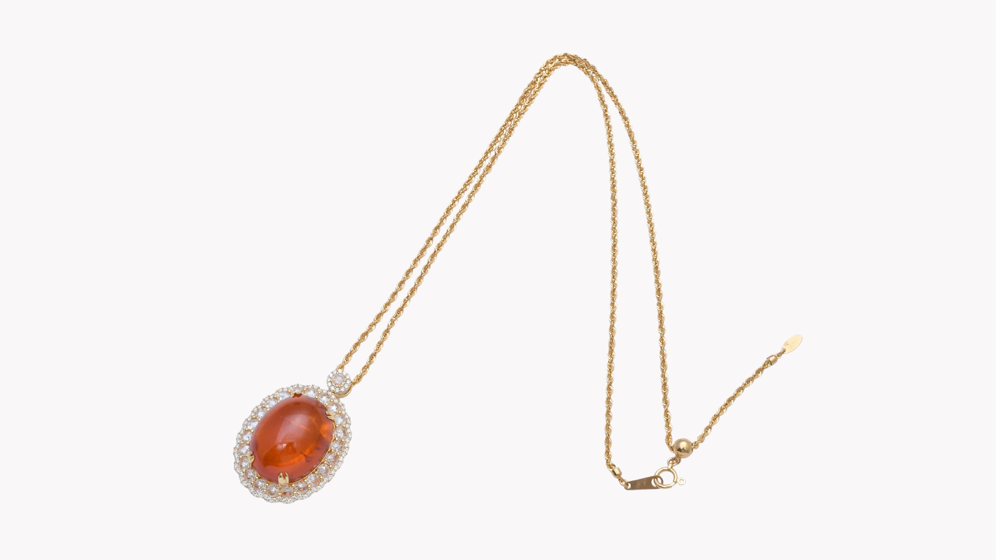 Spessartite Garnet Pendant w/Chain K18YG_Rara Bellezza 〜ララ ベレーツァ 稀代の美〜