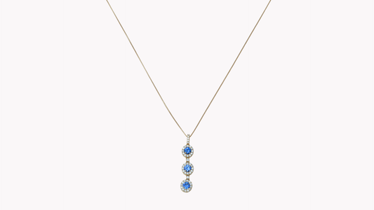 Triple Sapphire Drop Pendant K18YG_J Superlative 〜ジェイスパーラティブ 最上級の輝き〜