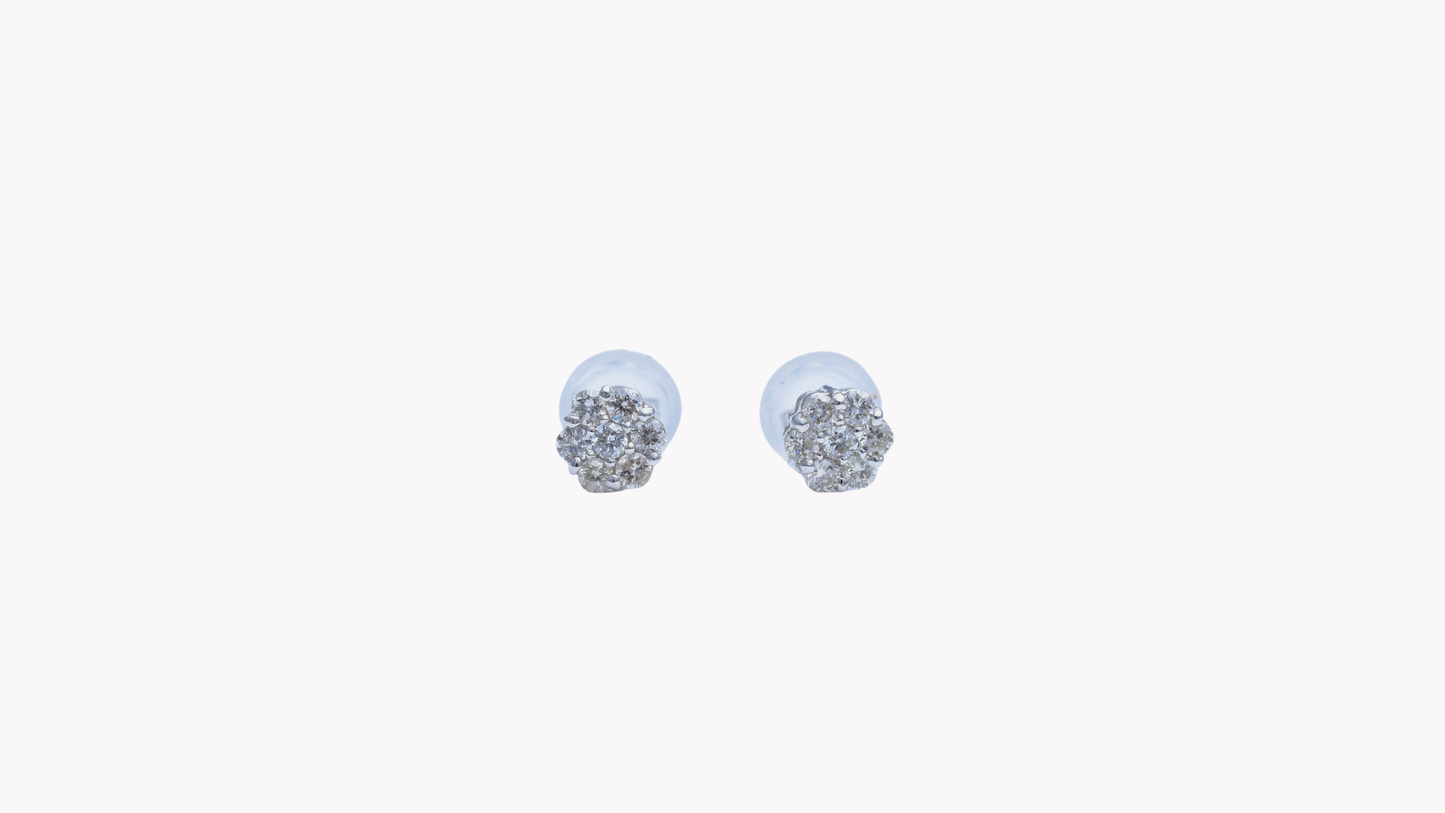 K18WG D0.20ct フラワーPi-681_My First Jewelry マイファーストジュエリー