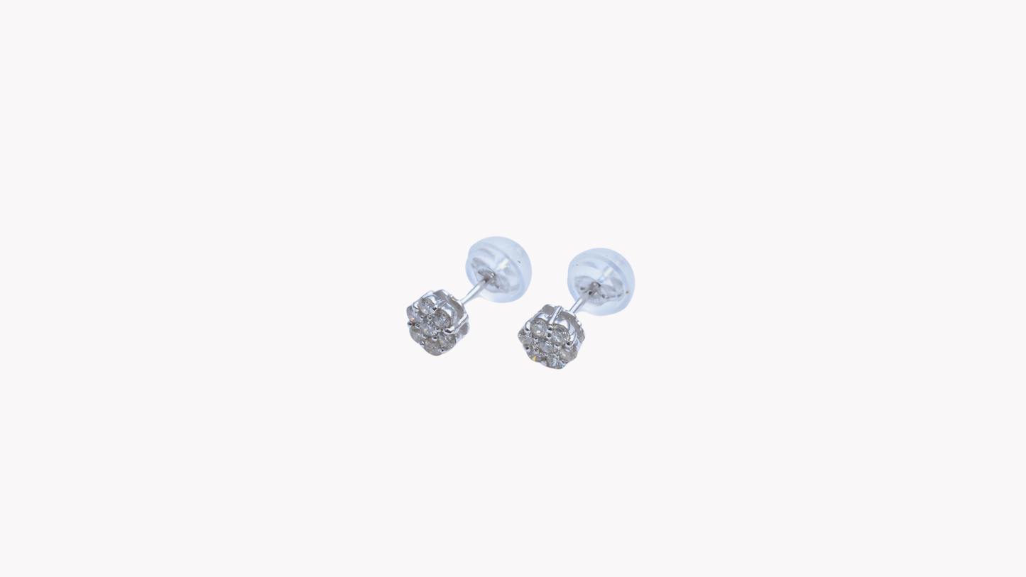 K18WG D0.20ct フラワーPi-681_My First Jewelry マイファーストジュエリー