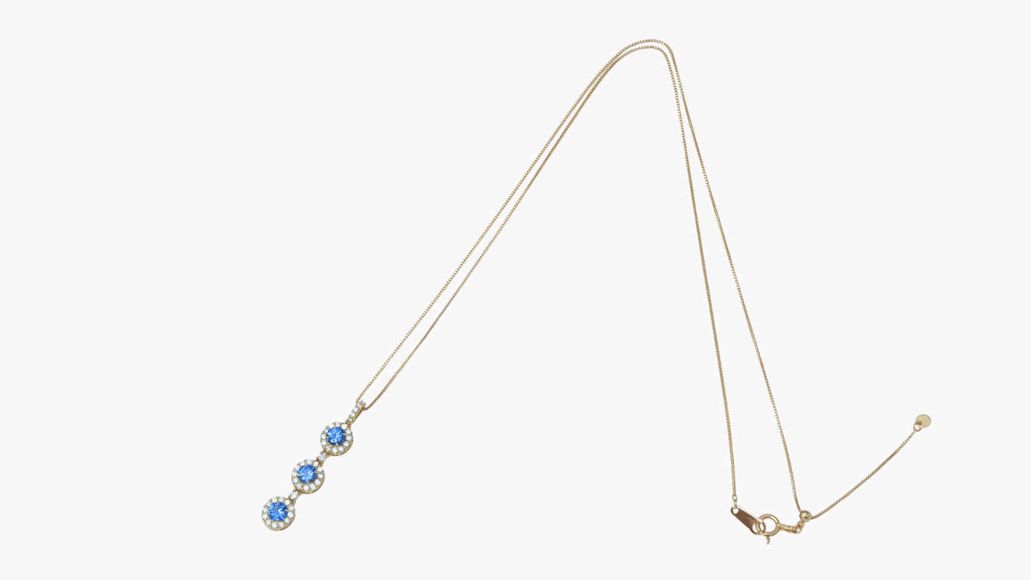 Triple Sapphire Drop Pendant K18YG_J Superlative 〜ジェイスパーラティブ 最上級の輝き〜