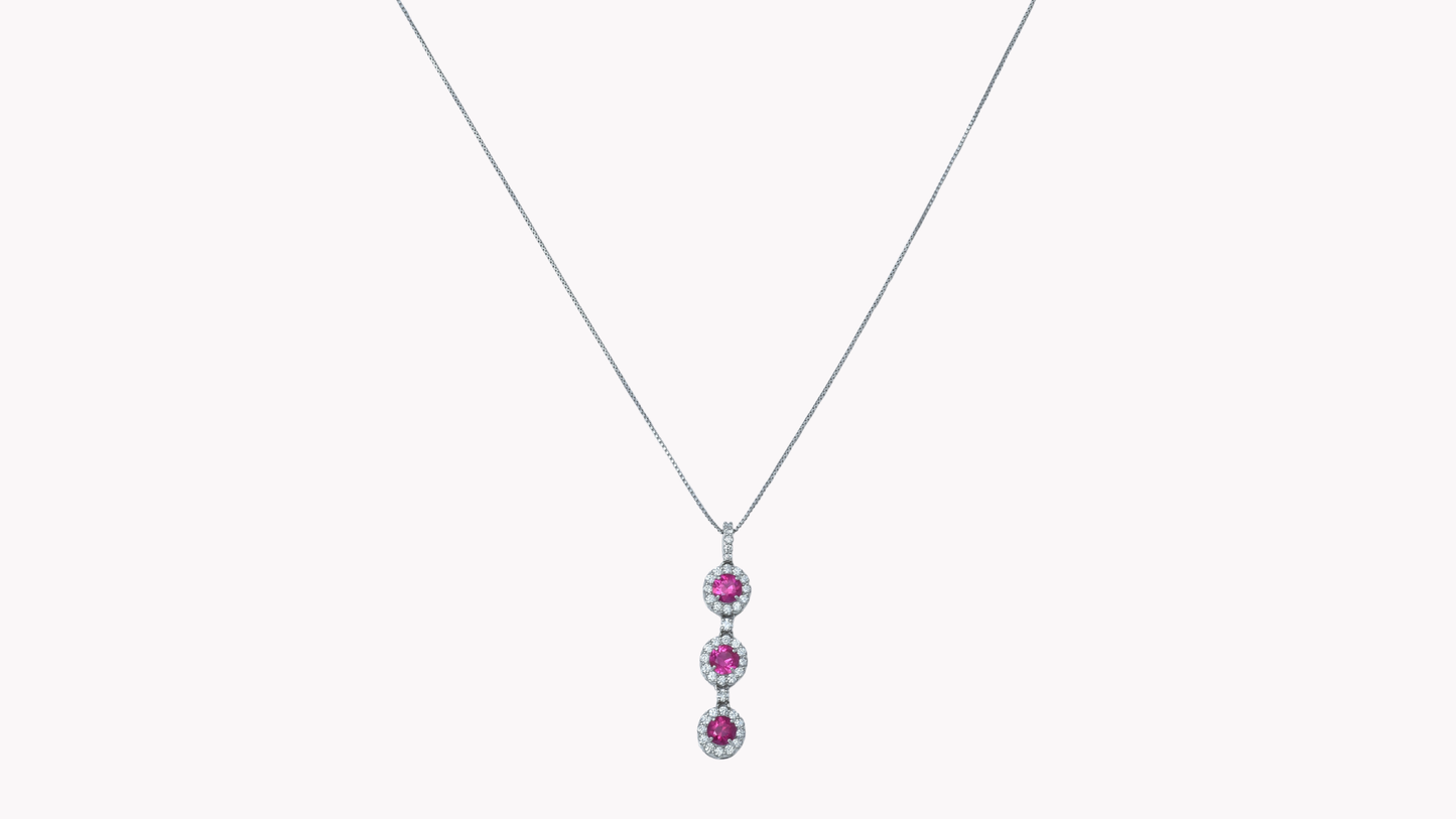 Triple Ruby Drop Pendant Pt_J Superlative 〜ジェイスパーラティブ 最上級の輝き〜