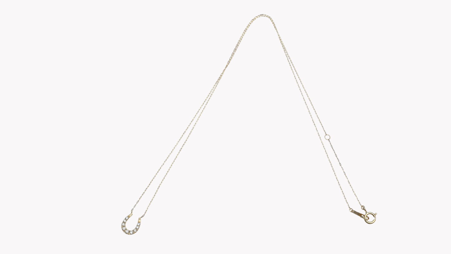 K18YG 9p D0.10ct バニーPN (馬蹄)_My First Jewelry マイファーストジュエリー