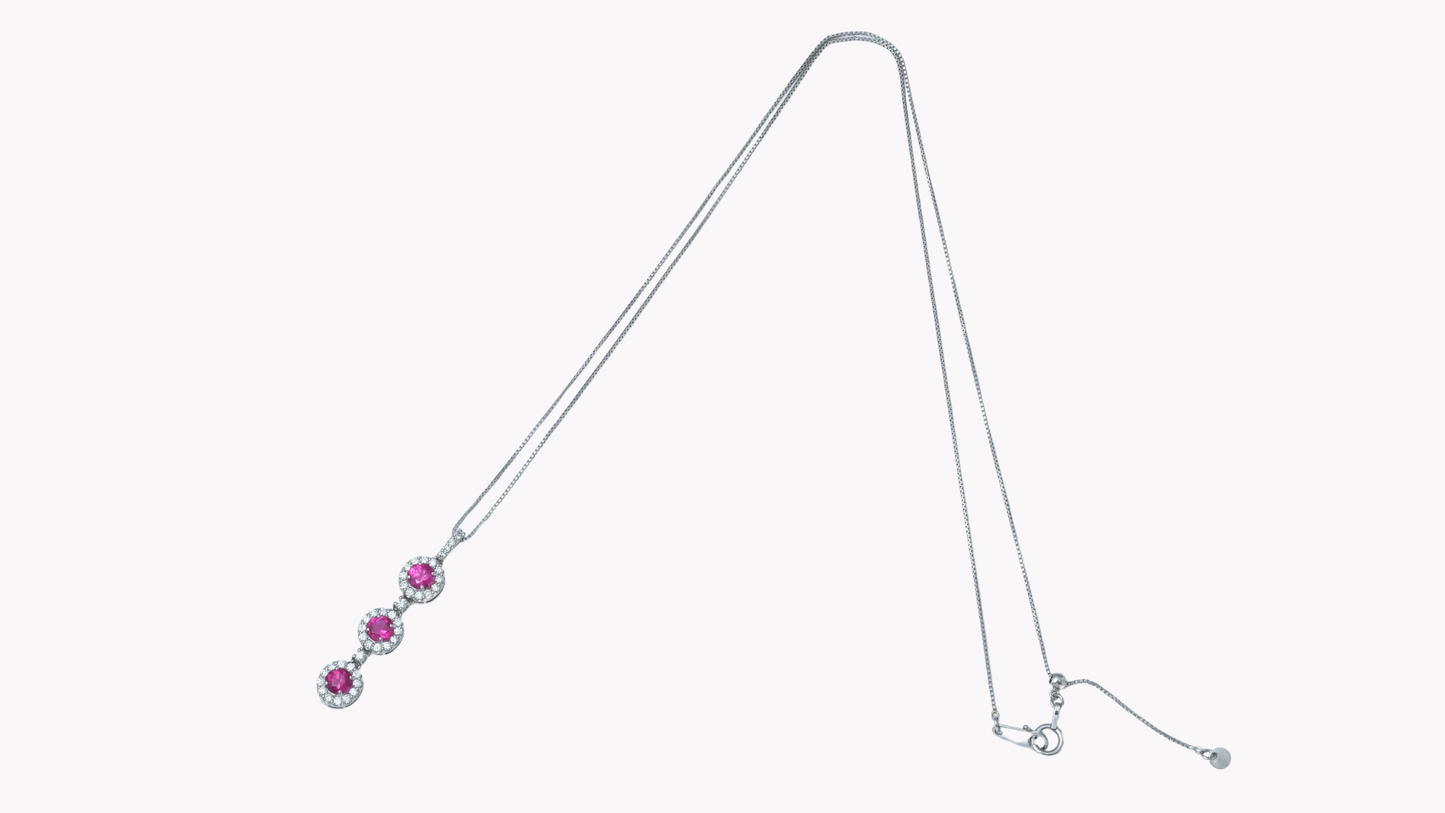 Triple Ruby Drop Pendant Pt_J Superlative 〜ジェイスパーラティブ 最上級の輝き〜