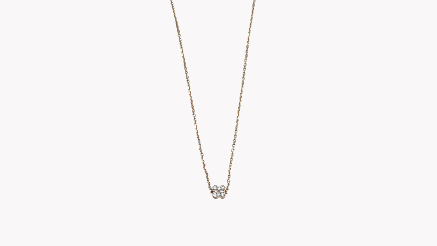 K10YG 8p D0.03ct フラワーチェーンBT_My First Jewelry マイファーストジュエリー