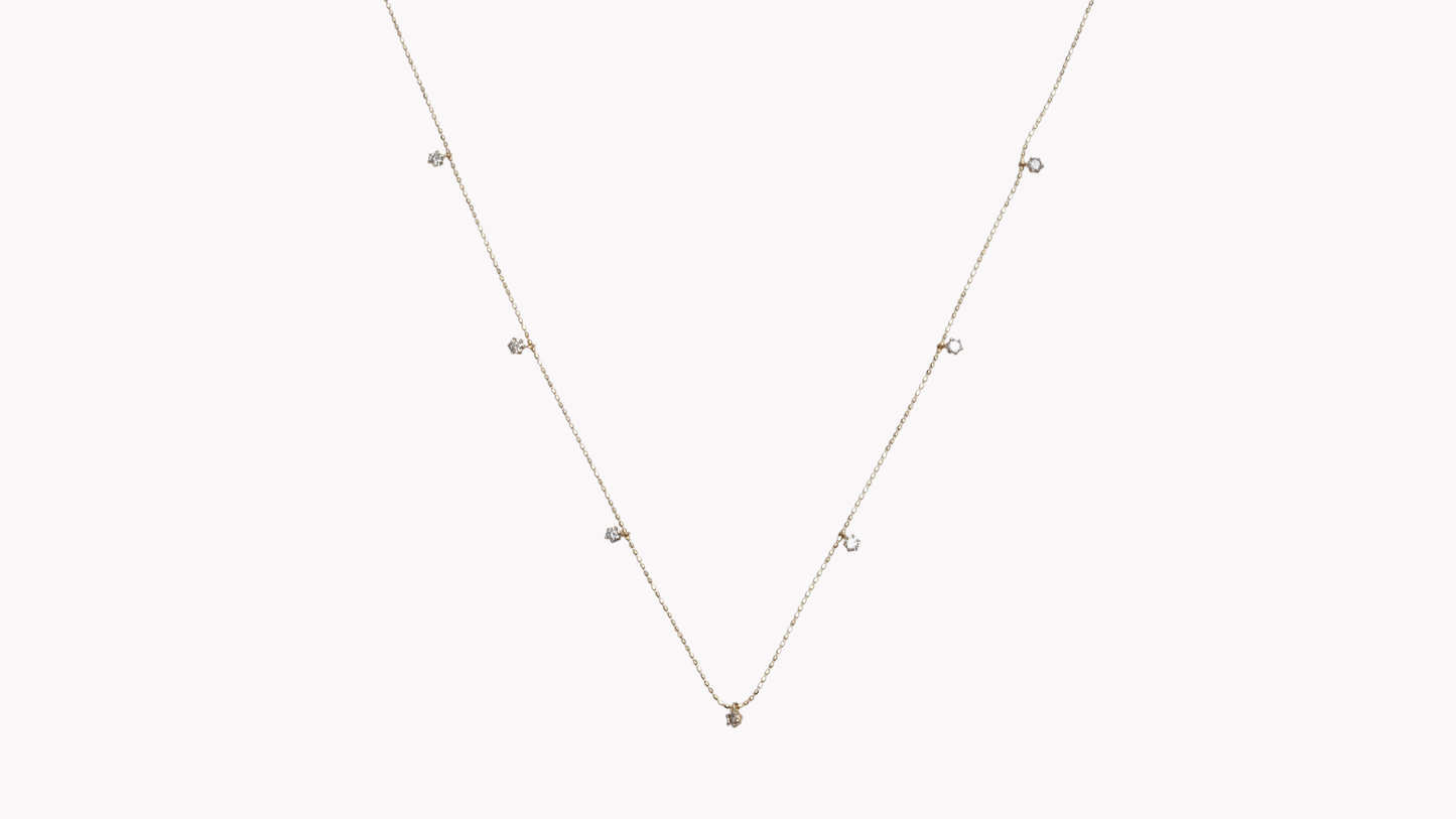 K18YG7p D0.30ct ステーションチェーン NC_My First Jewelry マイファーストジュエリー