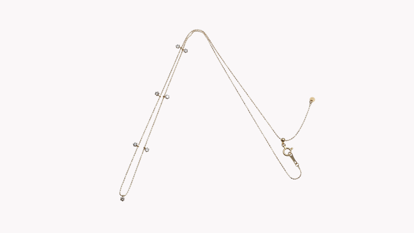K18YG7p D0.30ct ステーションチェーン NC_My First Jewelry マイファーストジュエリー
