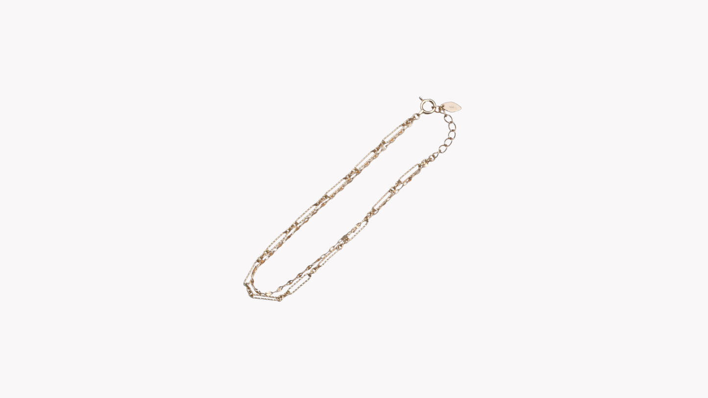K10YG地金 2連デザインチェーンBT_My First Jewelry マイファーストジュエリー