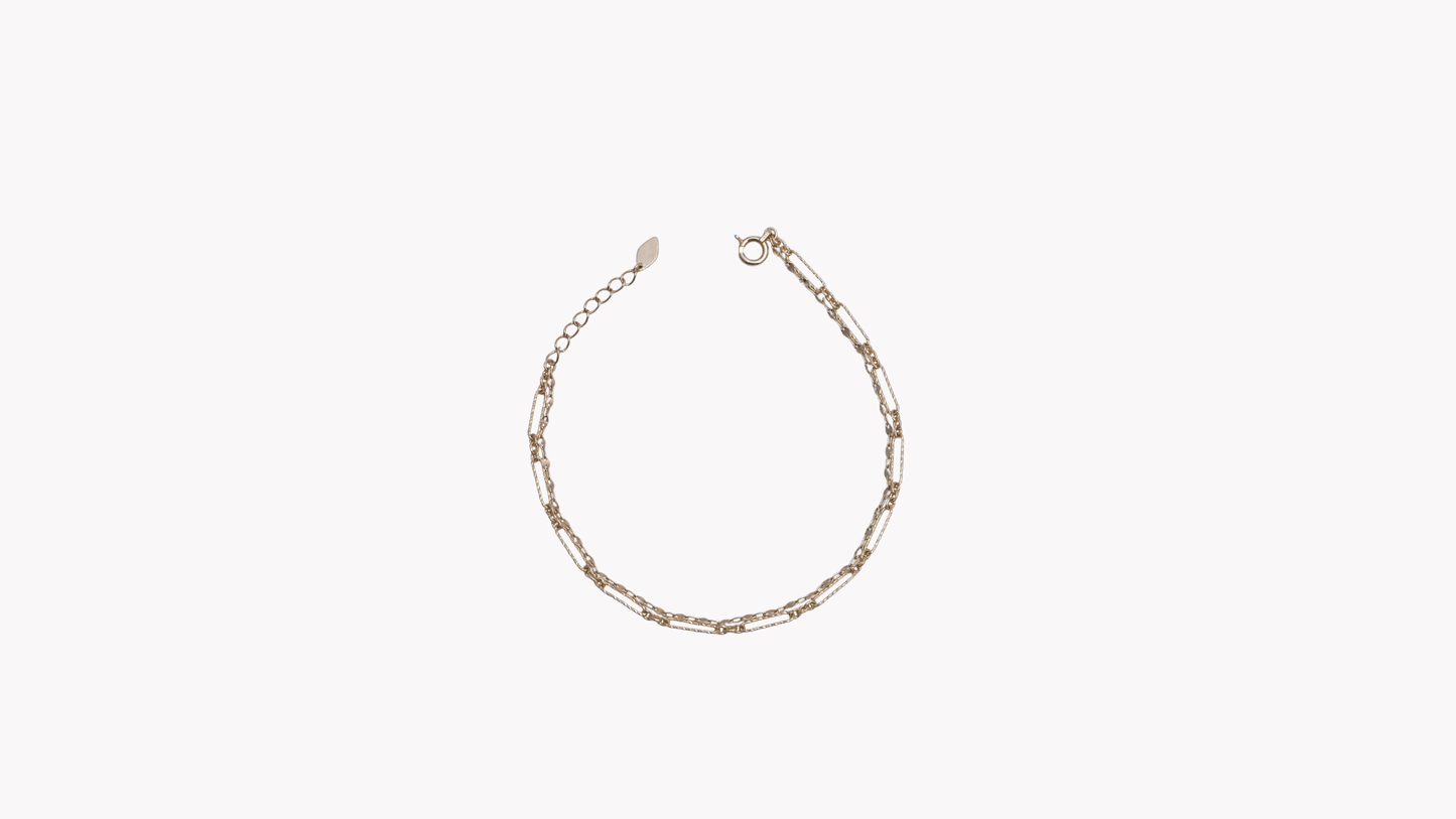 K10YG地金 2連デザインチェーンBT_My First Jewelry マイファーストジュエリー