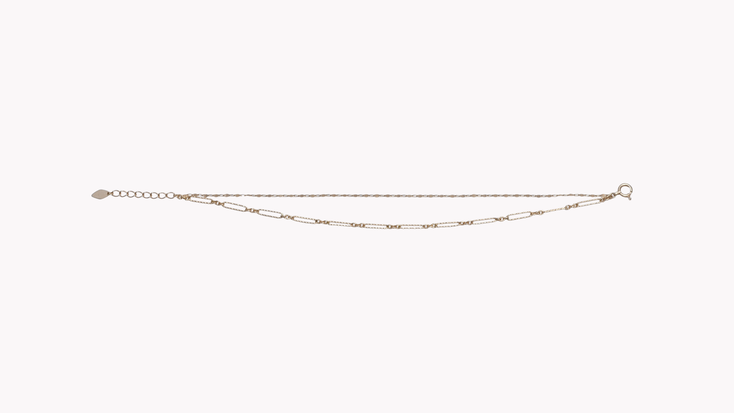 K10YG地金 2連デザインチェーンBT_My First Jewelry マイファーストジュエリー