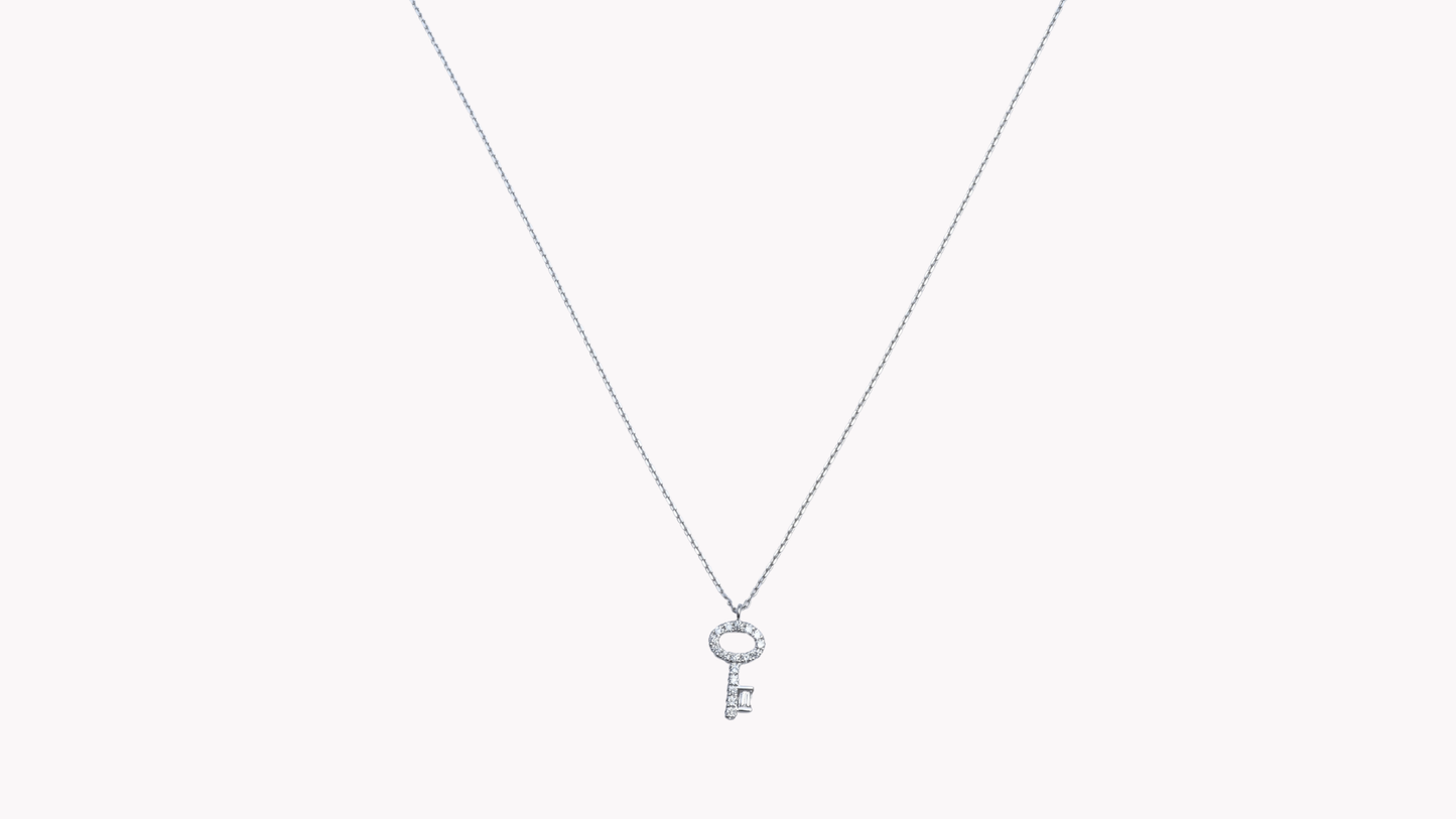 Diamond Key Necklace | 0.10ct White Gold_My First Jewelry マイファーストジュエリー