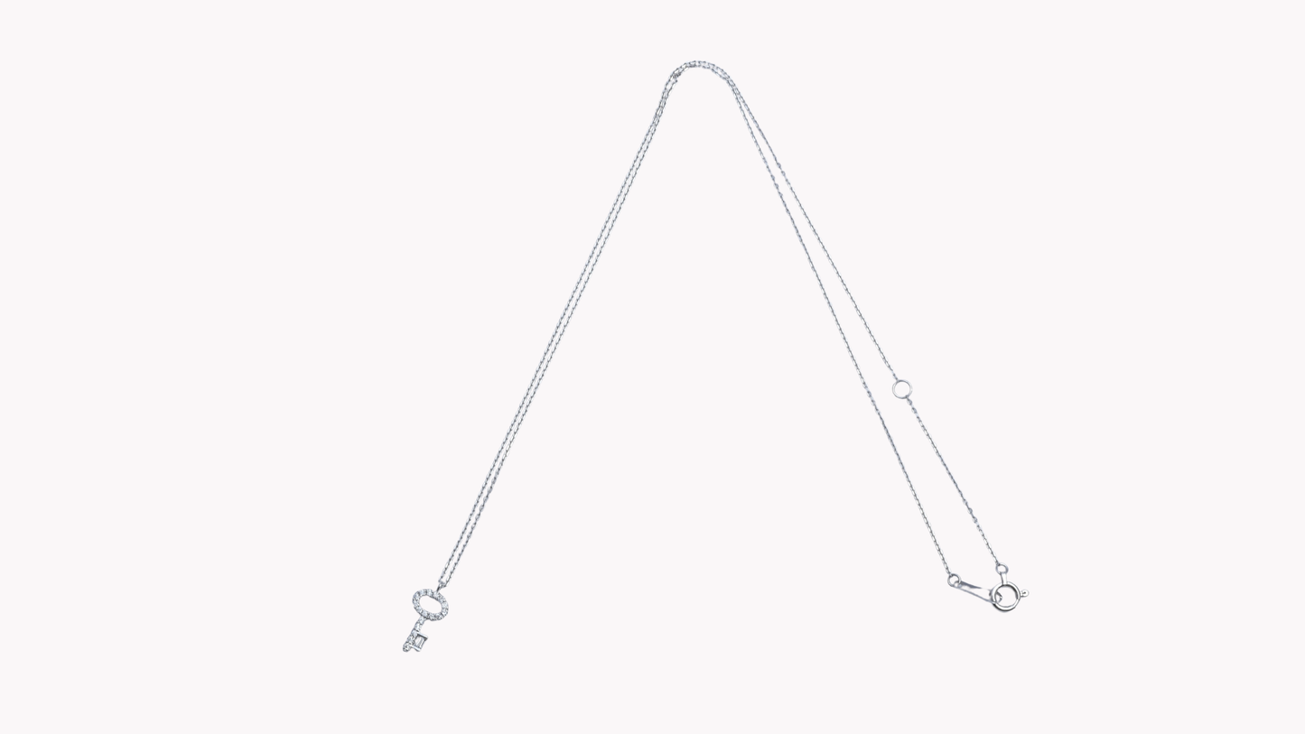 Diamond Key Necklace | 0.10ct White Gold_My First Jewelry マイファーストジュエリー