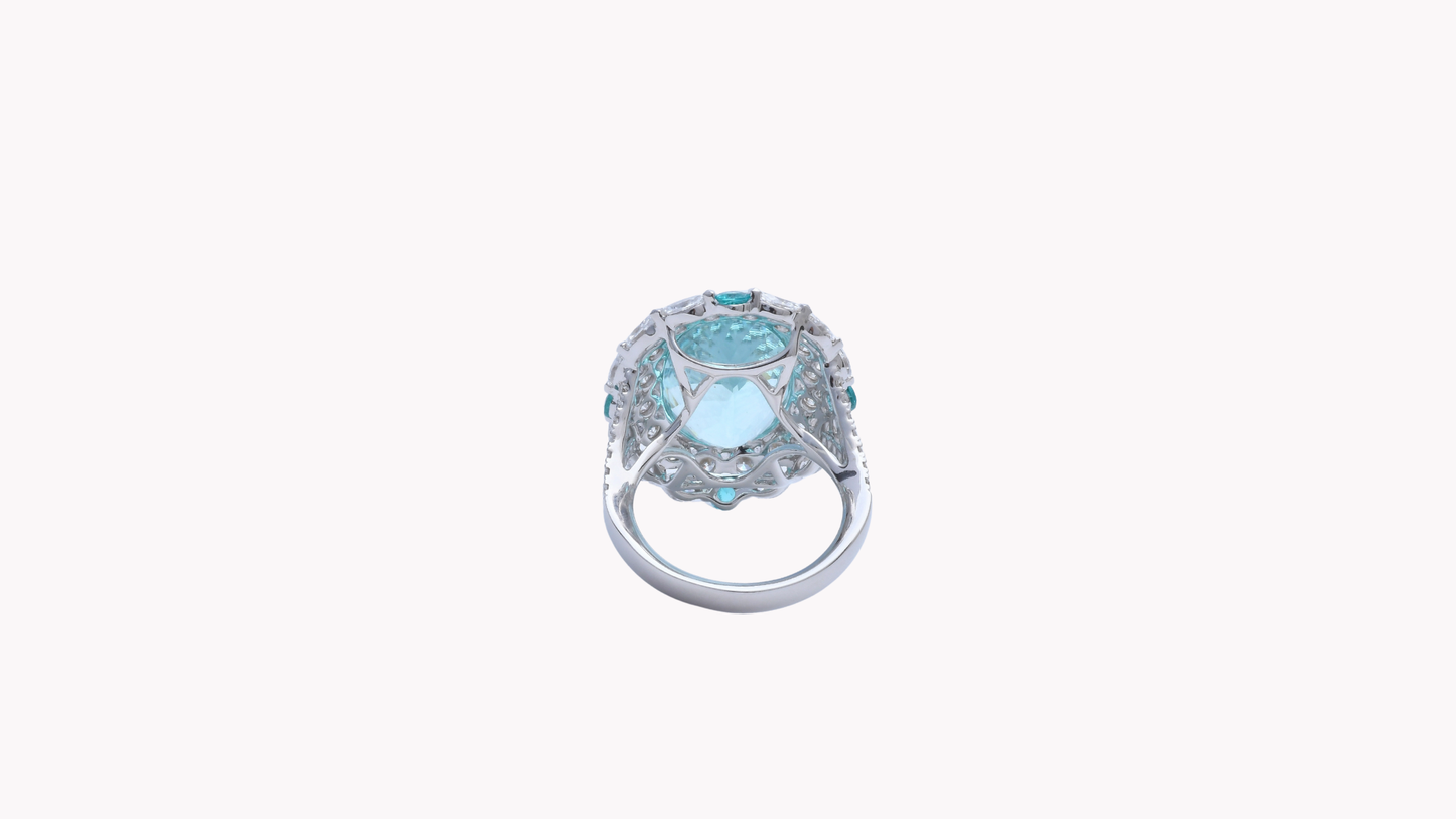 Paraiba & Diamond Ring K18WG_Rara Bellezza 〜ララ ベレーツァ 稀代の美〜