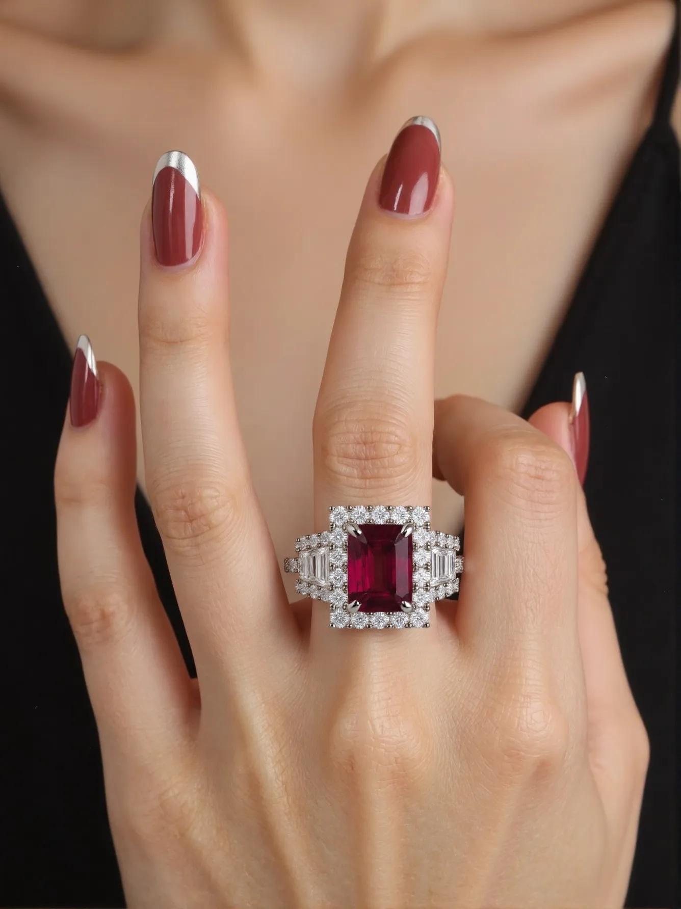 No-Heat Pigeon Ruby Halo Ring_J Superlative 〜ジェイスパーラティブ 最上級の輝き〜