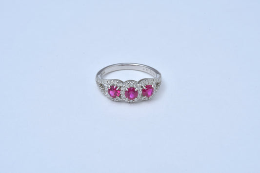Triple Ruby Band Pt900