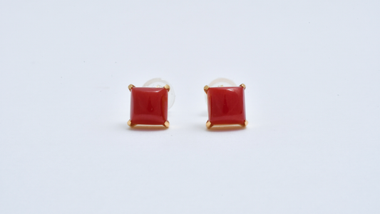 Silent Rouge ― K18YG 血赤サンゴ ピアス