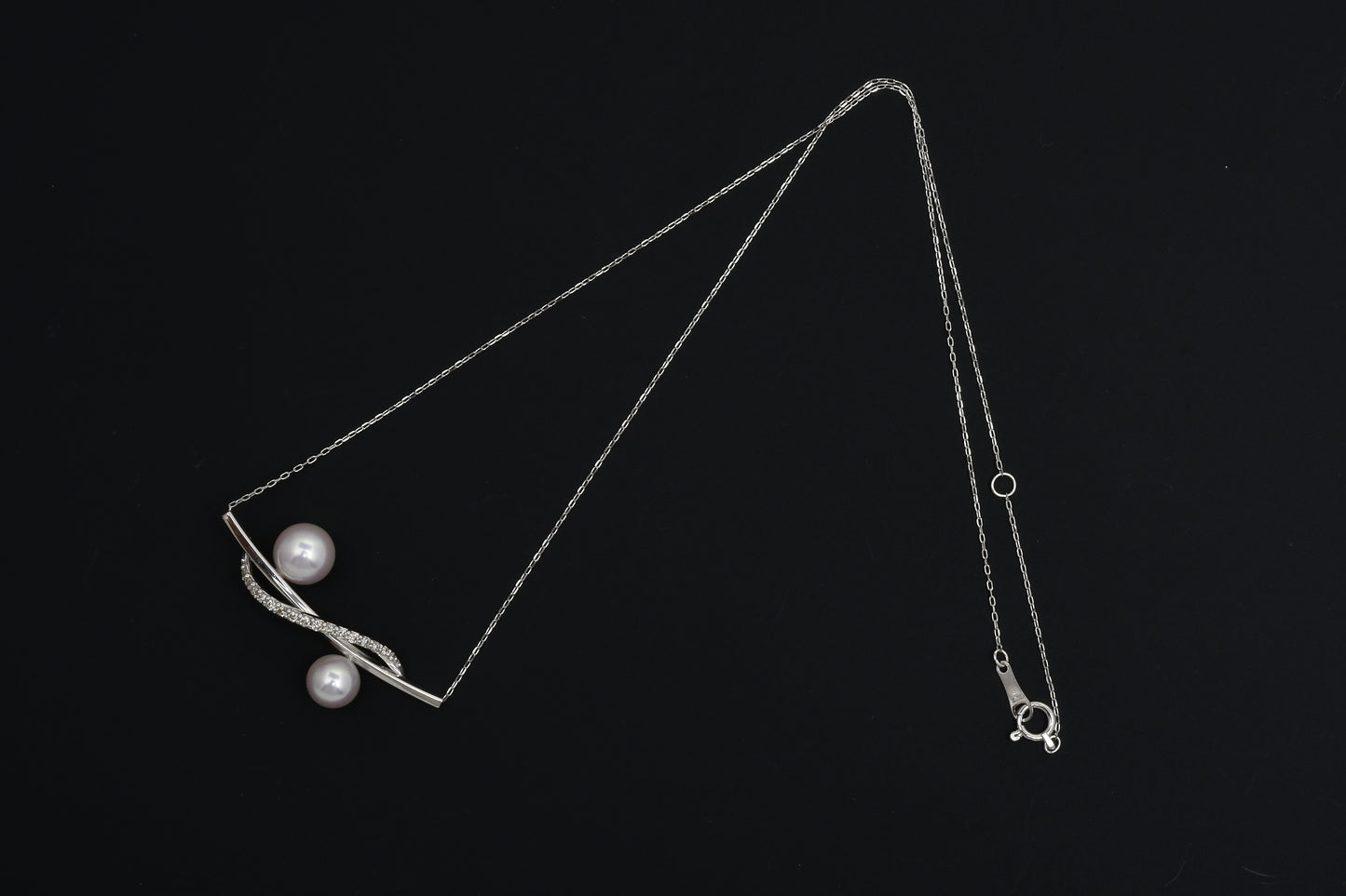 パール 6.5–7.5mm / × ダイヤ 0.14ct / K18 / ネックレス__Aqua Grace（アクア・グレース）