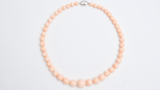 Timeless Coral ― SV サンゴ 連珠ネックレス