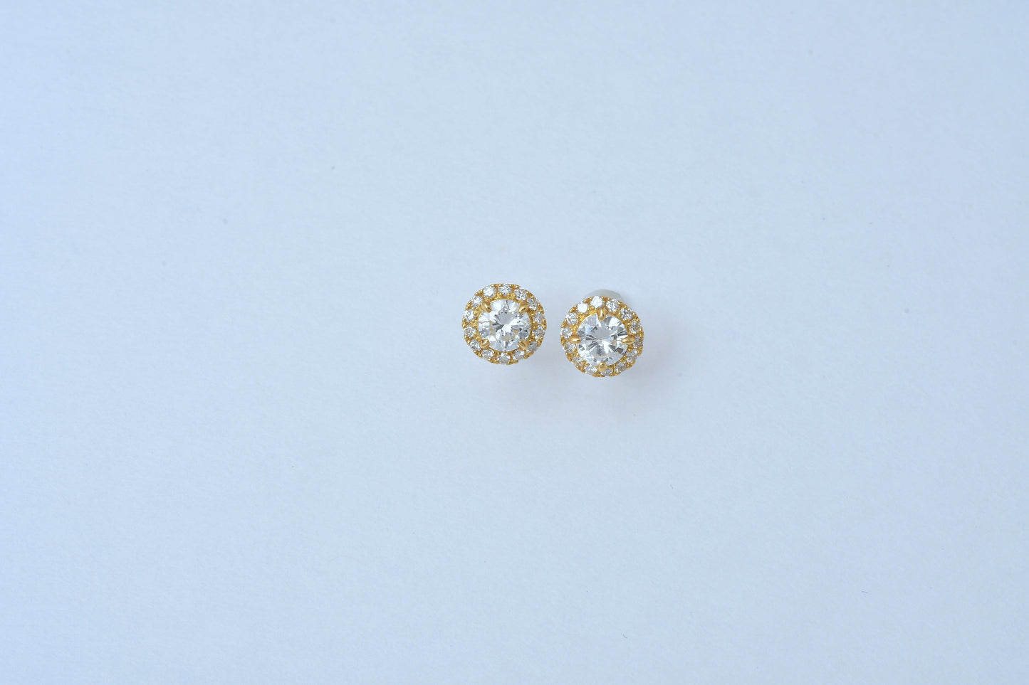 Diamond Halo Studs K18YG
