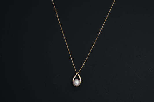 パール 8.0mm / × ダイヤ 0.11ct / K18 / ネックレス__Aqua Grace（アクア・グレース）