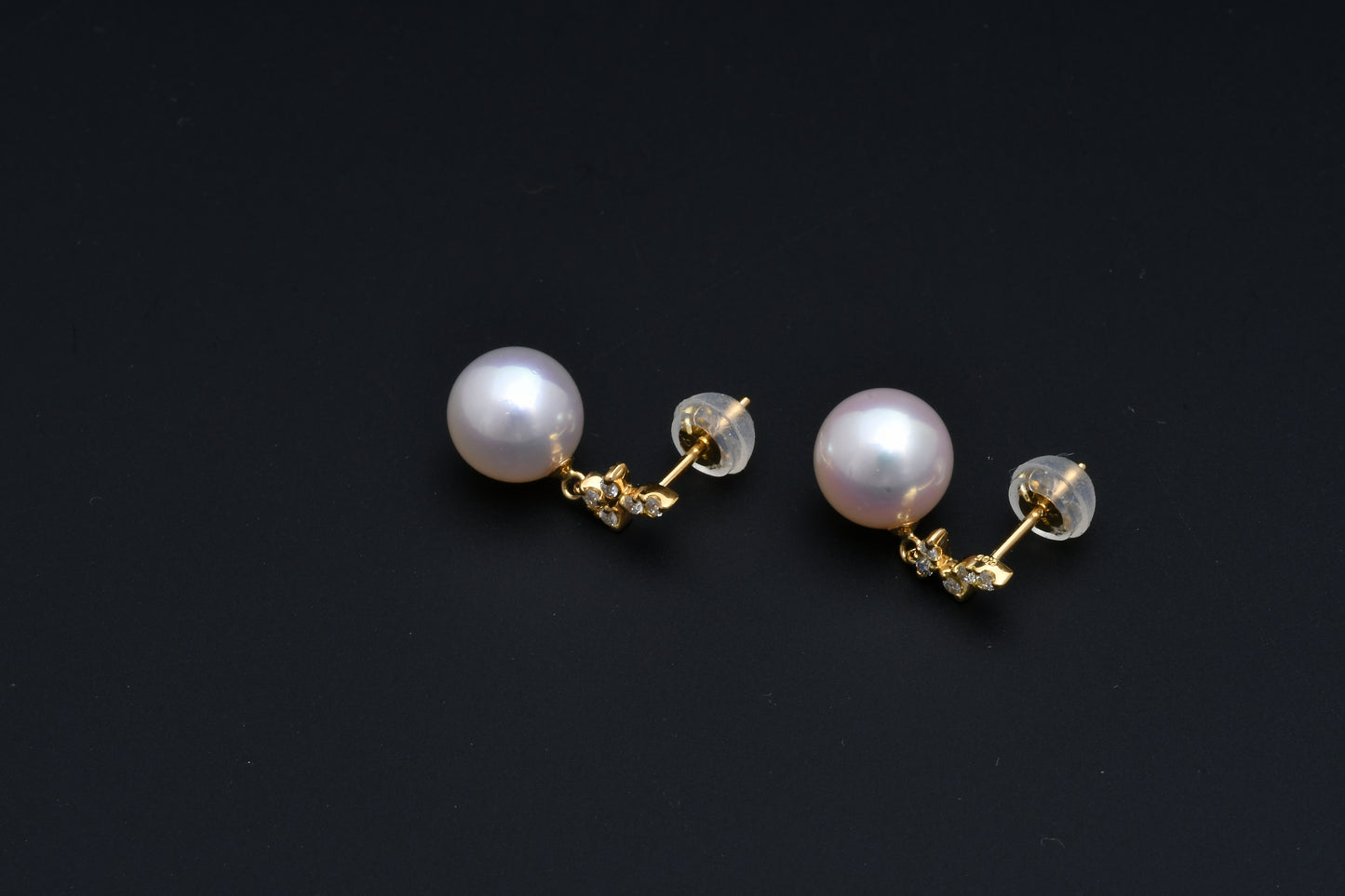 パール 8.0mm / × ダイヤ 0.05ct / K18 / ピアス__Aqua Grace（アクア・グレース）