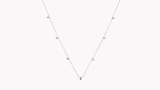 K18YG7p D0.30ct ステーションチェーン NC_My First Jewelry マイファーストジュエリー