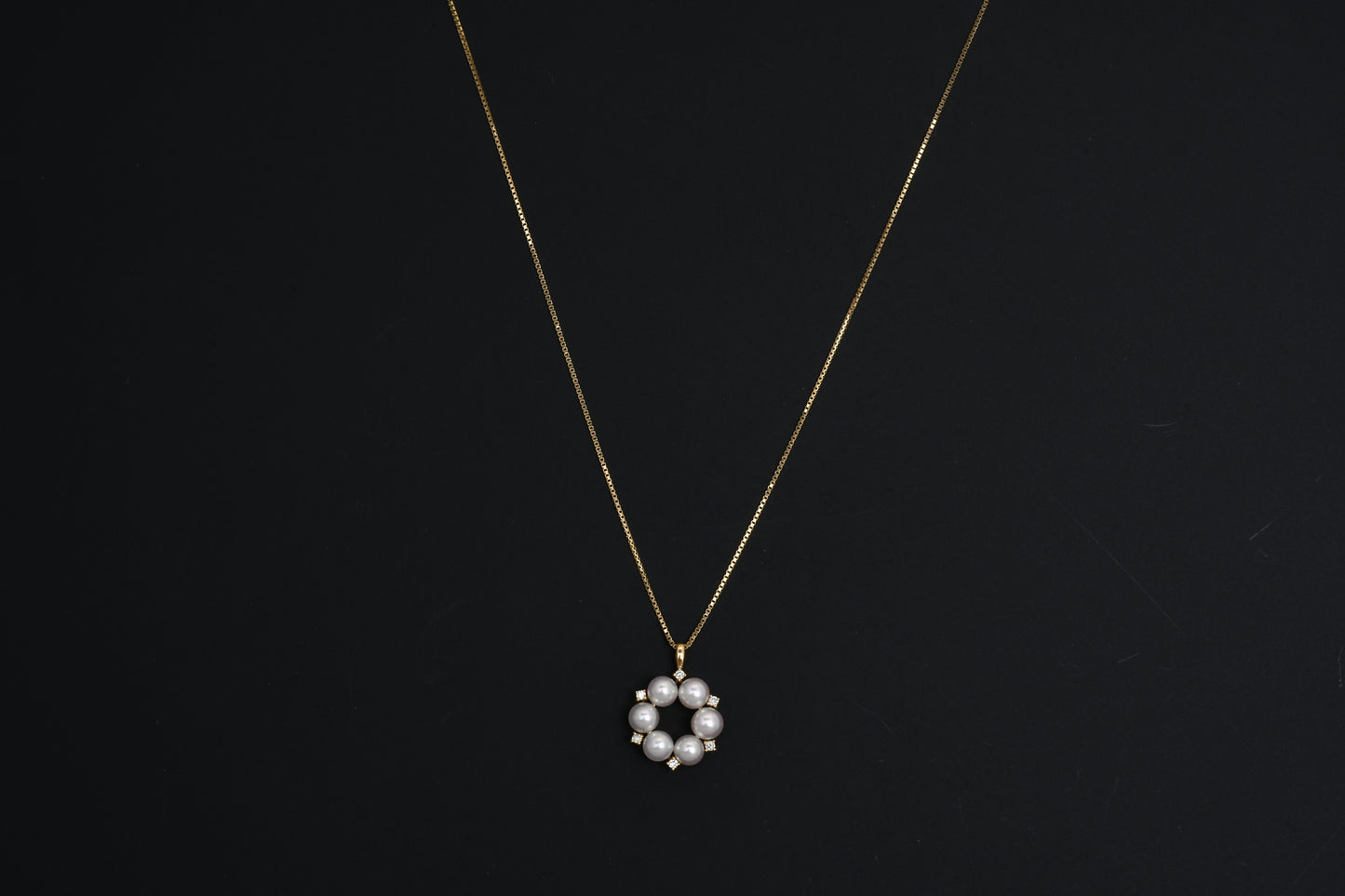 パール 4.0mm / × ダイヤ 0.04ct / K18 / ネックレス__Aqua Grace（アクア・グレース）