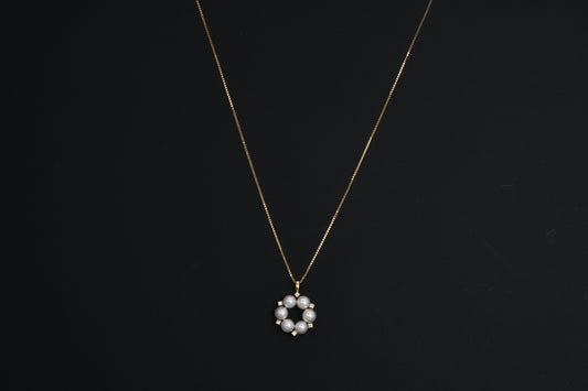 パール 4.0mm / × ダイヤ 0.04ct / K18 / ネックレス__Aqua Grace（アクア・グレース）