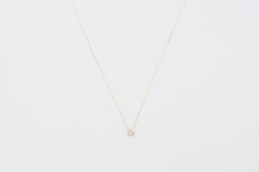 Diamond Flower Pendant Necklace K18YG_My First Jewelry マイファーストジュエリー