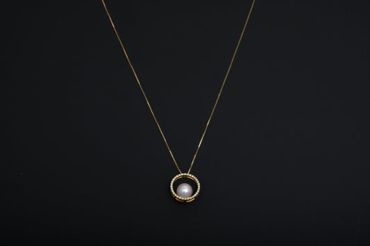 パール 8.0mm / × ダイヤ 0.16ct / K18 / ネックレス__Aqua Grace（アクア・グレース）