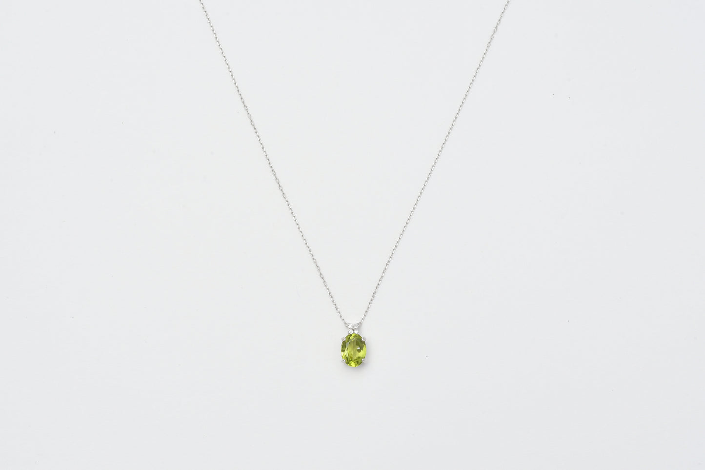 Peridot & Diamond Pendant Necklace Pt950_My First Jewelry マイファーストジュエリー