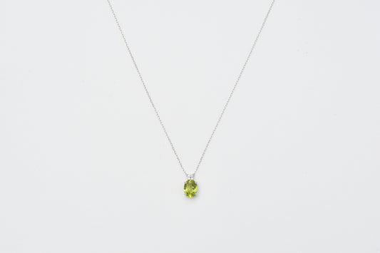 Peridot & Diamond Pendant Necklace Pt950_My First Jewelry マイファーストジュエリー