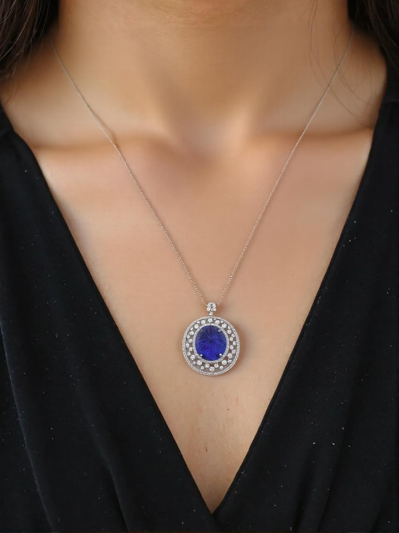 Tanzanite Pendant w/Chain K18WG_Rara Bellezza 〜ララ ベレーツァ 稀代の美〜
