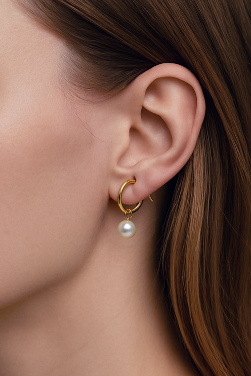 パール 8.0mm / K18 / ピアス__Aqua Grace（アクア・グレース）