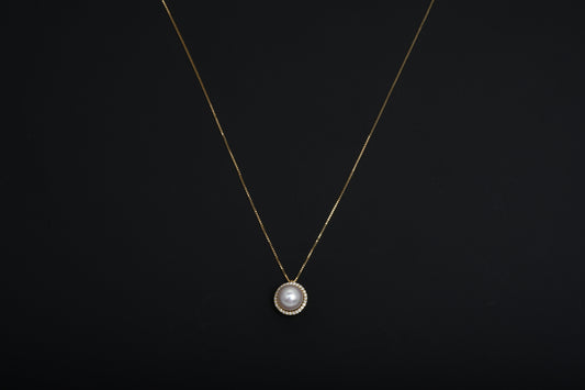 パール 8.0mm / × ダイヤ 0.11ct / K18 / ネックレス__Aqua Grace（アクア・グレース）