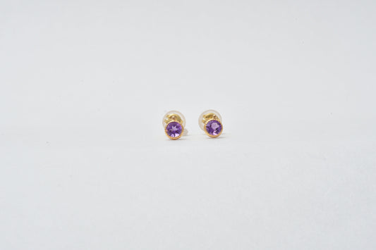 Amethyst Earrings K18YG_My First Jewelry マイファーストジュエリー